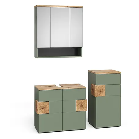 Vicco  Badmöbel-Set Eden Grün 3 Teile
