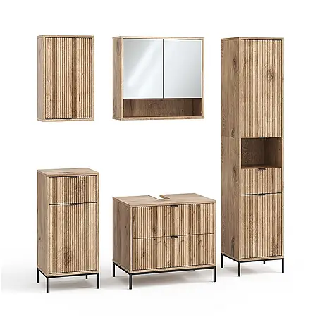 Vicco  Badmöbel-Set Eliza Viking Oak 5 Teile