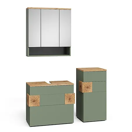 Vicco  Badmöbel-Set Eden Grün 3 Teile