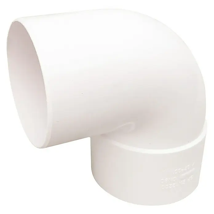Dakota Codo de tubo - 80 mm, 87 °, Blanco - Codo de PVC blanco de 90 grados para instalaciones de fontanería, ideal para aplicaciones profesionales.