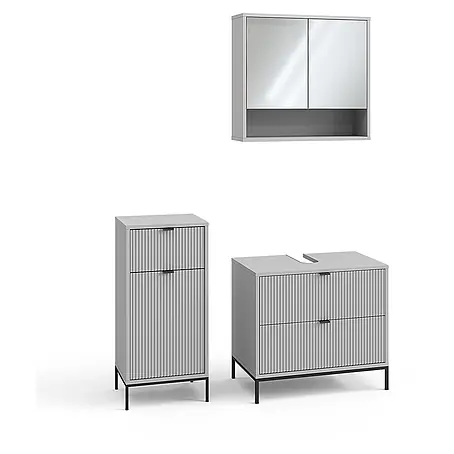 Vicco  Badmöbel-Set Eliza Grau 3 Teile
