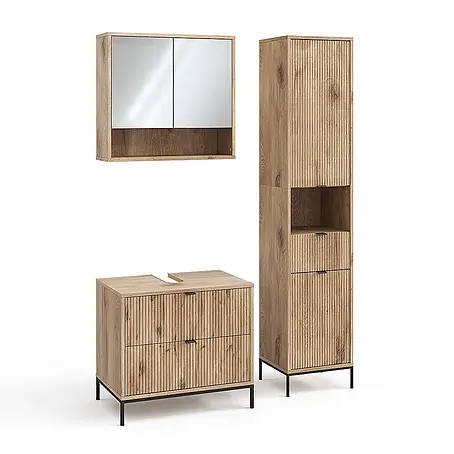Vicco  Badmöbel-Set Eliza Viking Oak 3 Teile