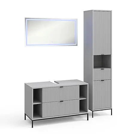 Vicco  Badmöbel-Set Eliza Grau 3 Teile