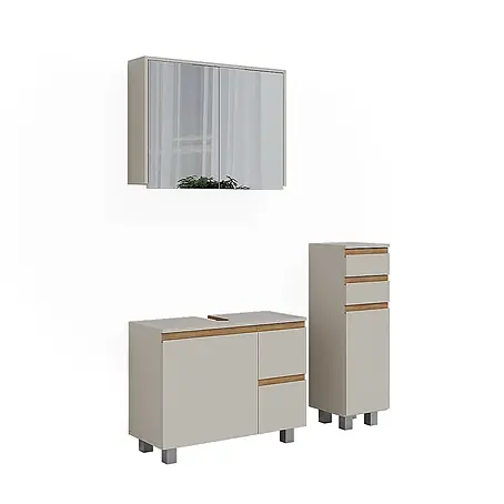 Vicco  Badmöbel-Set J-Shape Cashmere/Artisan 3 Teile