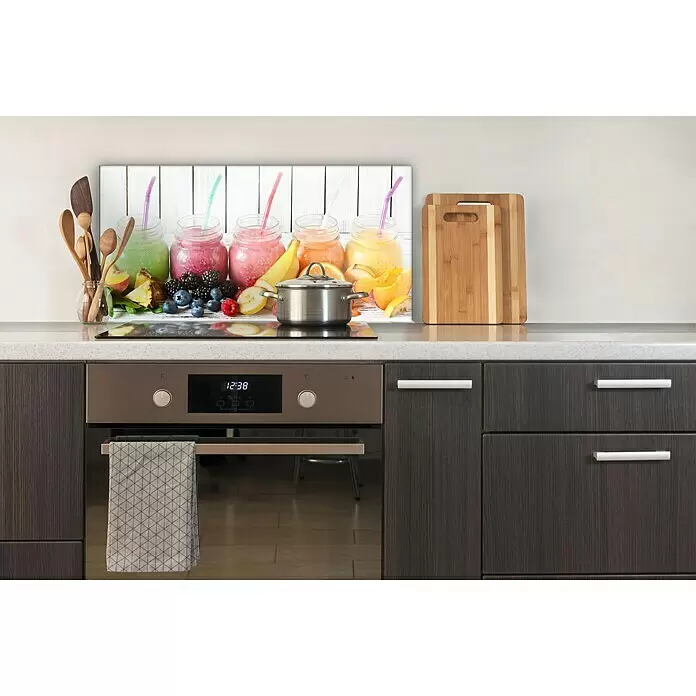 CUCINE Küchenrückwand - Colored Smoothies, 80 x 40 cm, Stärke: 6 mm, Einscheibensicherheitsglas (ESG) - Vorderansicht