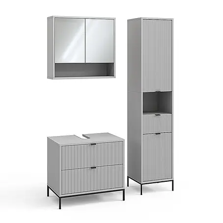 Vicco  Badmöbel-Set Eliza Grau 3 Teile