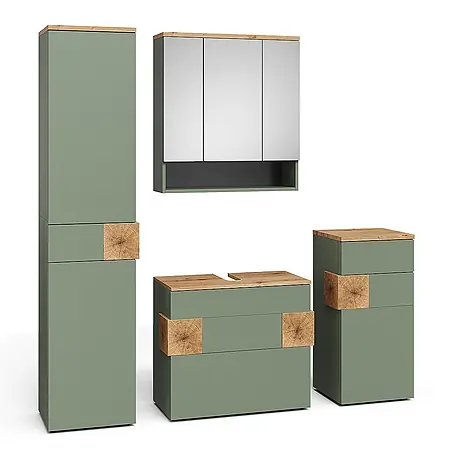 Vicco  Badmöbel-Set Eden Grün 4 Teile