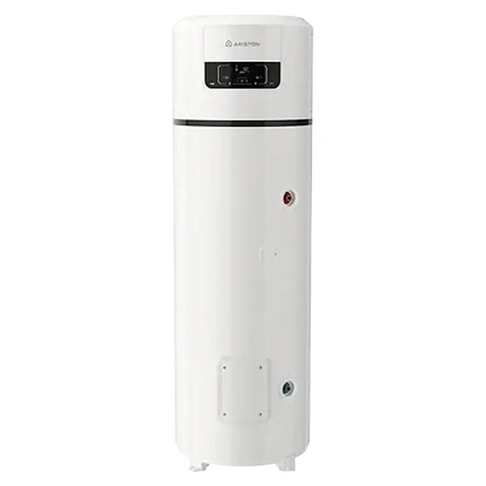 Ariston Bomba de calor para agua Nuos Plus S2 Wifi FS - 250 l, 1.800 W - Calentador de agua doméstico Ariston blanco con panel de control negro.