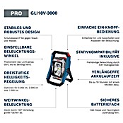 Bosch Professional AMPShare 18V LED-Akkustrahler PRO GLI18V-3000 (18 V, Ohne Akku, Lichtstrom: 3 000 lm) | BAUHAUS