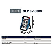 Bosch Professional AMPShare 18V LED-Akkustrahler PRO GLI18V-3000 (18 V, Ohne Akku, Lichtstrom: 3 000 lm) | BAUHAUS