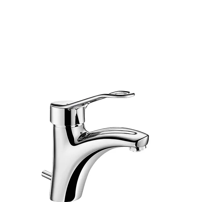 Delabie Waschtischarmatur Delabie EHM f. WT, H85 L135 mm, Zugst.Ablgarn., Bügelgriff -  - Glänzender Chrom-Einhebelmischer für Waschtische im modernen Design.