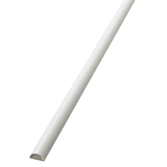D-Line Kabelkanal Halbrund - 1 m, 30 x 15 mm, Weiß - Halbrunde, weiße Kabelkanal-Abdeckung zur sauberen und unauffälligen Kabelführung. Ideal für Wand- und Bodenmontage, um Kabel sicher zu verbergen.