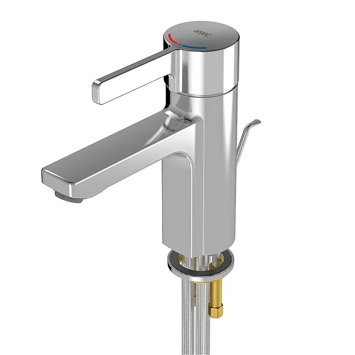 KWC Waschbecken KWC -  - Verchromte Einhebel-Waschtischarmatur mit Warm-/Kaltwasseranzeige.
