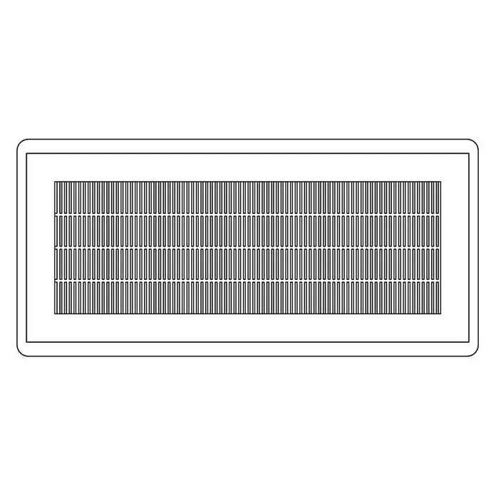 Delabie Plasmafilter HEPA-Filter -  - Rechteckiges Lüftungsgitter mit vertikalen Lamellen.