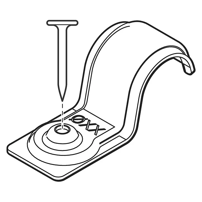 Bosch Professional Kabelhalter Pro EMS - Durchmesser: 40 mm, 100 Stk. - Sattelförmiger Kabelclip mit Nagel zur Installation, zur Kabelsicherung verwendet.