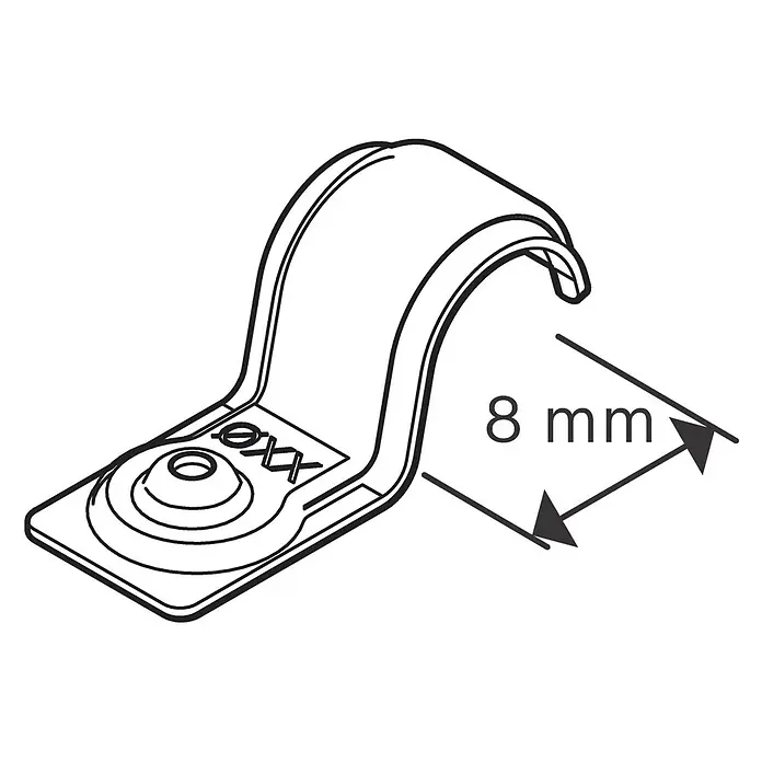 Bosch Professional Kabelhalter Pro EMS - Durchmesser: 8 mm, 200 Stk. - Metall-Kabelschelle mit Schraubbefestigung und 8 mm Öffnung zur Kabelsicherung.