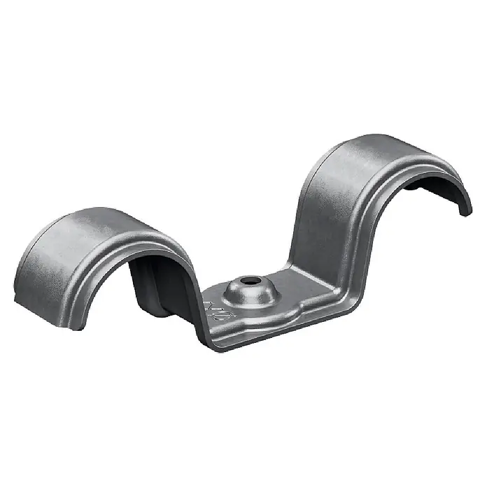 Bosch Professional Kabelhalter Pro EMD - 6 mm, 100 Stk. - Metallische Rohrschelle mit zwei gewölbten Abschnitten und einer zentralen Montagebohrung, ideal zur Befestigung von Leitungen.