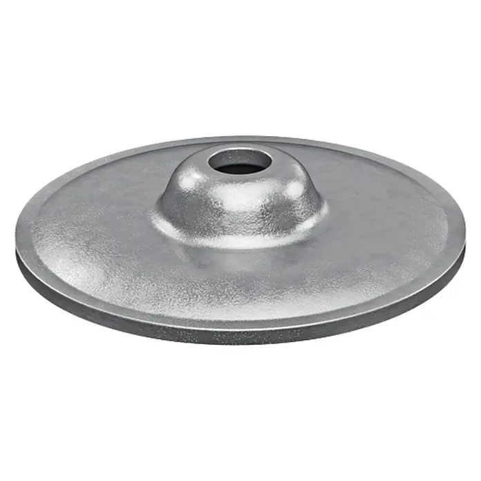 Bosch Professional Unterlegscheibe PRO FMW-25 - Metall, 1.000 Stk. - Rundes silber-graues Gussmetallgestell mit erhöhtem Mittelkragen und Öffnung.