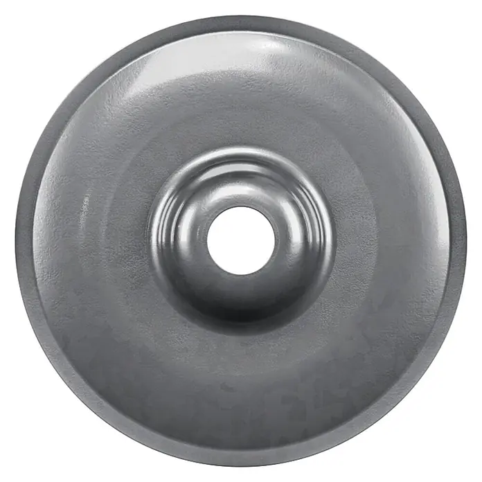 Bosch Professional Unterlegscheibe PRO FMW-25 - Metall, 1.000 Stk. - Runde, silberfarbene Metallscheibe mit erhöhter Mitte und zentralem Loch.