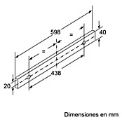 Balay Campana integrable 3BT262MX (Ancho: 59,8 cm, Potencia de aire máx.: 300 m³/h, Acero inoxidable)
