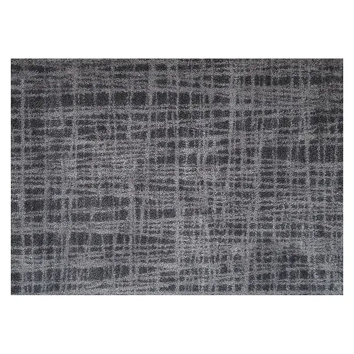 Akzente Fußmatte Feel - 100 x 70 cm, Mehrfarbig, Motiv / Muster - Grauer, strukturierter Teppich mit dezentem dunklem Karomuster.