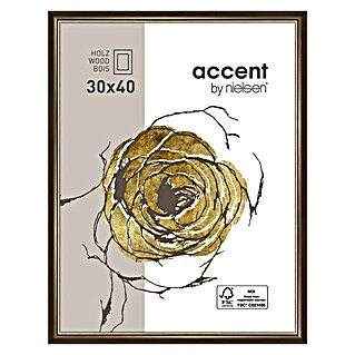 Nielsen Holzrahmen Ascot (30 x 40 cm, Dunkelbraun/Gold, Glas)