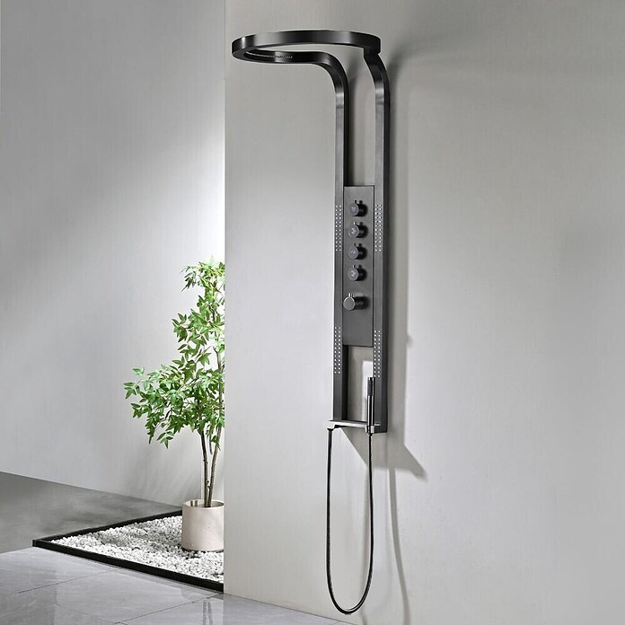Best Design Douchesysteem Moya-Future (Diameter douchekop: 52 cm, Mat, Gunmetal) | BAUHAUS