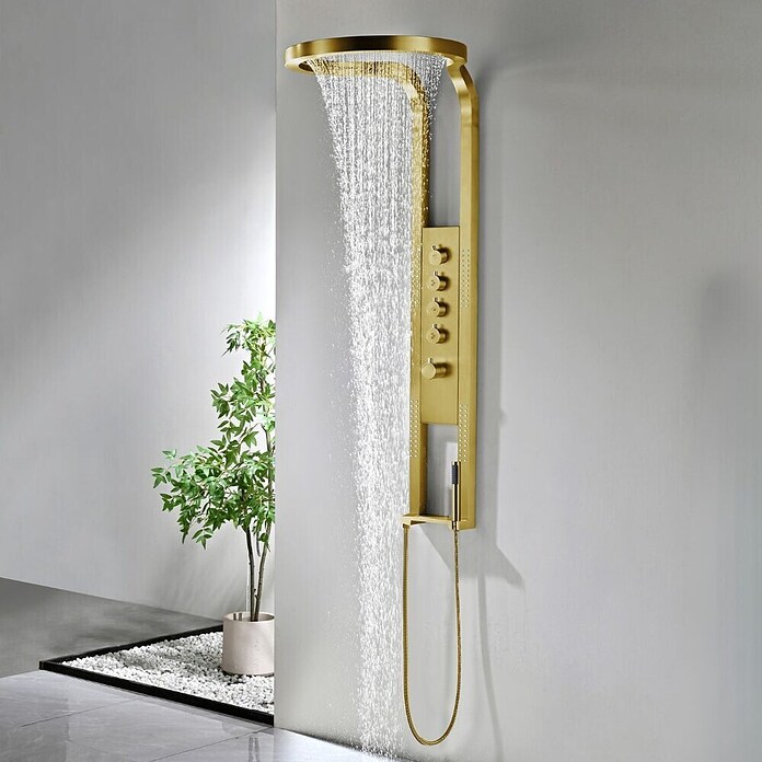 Best Design Douchesysteem Nancy-Future (Diameter douchekop: 52 cm, Mat, Goud) | BAUHAUS