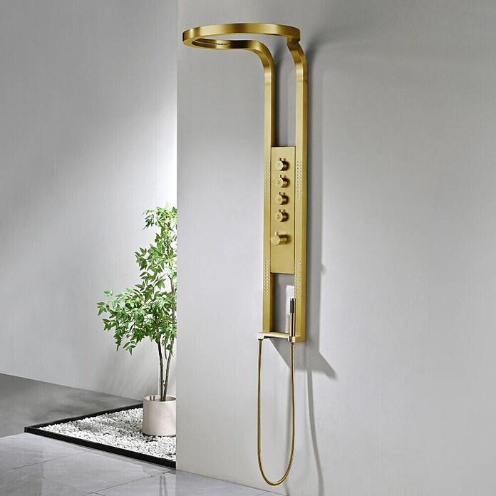 Best Design Douchesysteem Nancy-Future (Diameter douchekop: 52 cm, Mat, Goud) | BAUHAUS