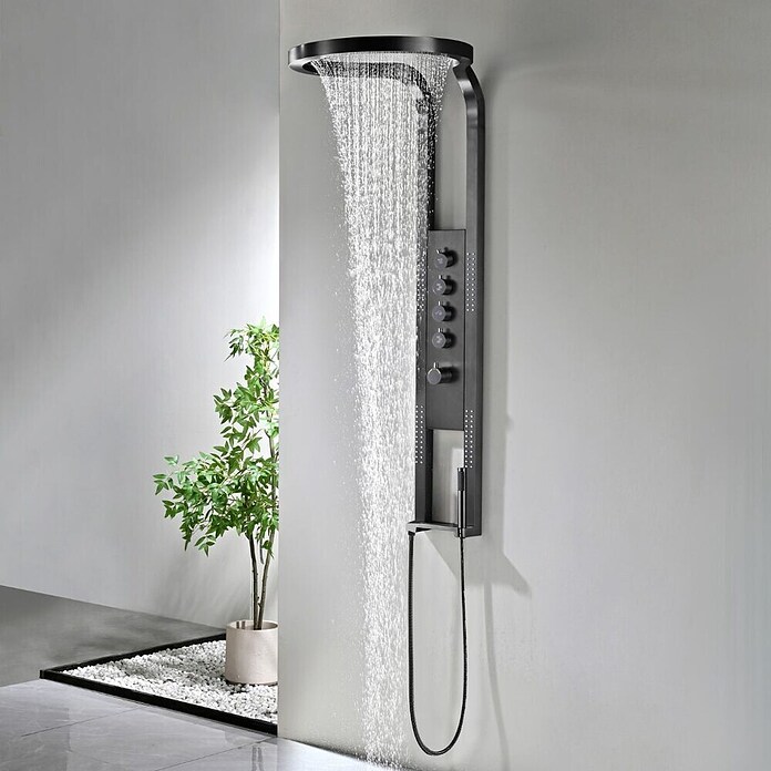 Best Design Douchesysteem Moya-Future (Diameter douchekop: 52 cm, Mat, Gunmetal) | BAUHAUS