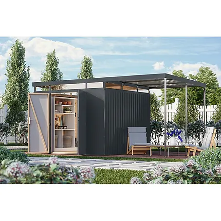 Karibu  Gerätehaus Aurum 3,5 mit Anbaudach