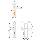 Abus Schutzbeschlag KLSZ 714 (Wohnungsabschlusstür, Weiß, Türstärke: 37 - 47 mm, Drücker beidseitig)