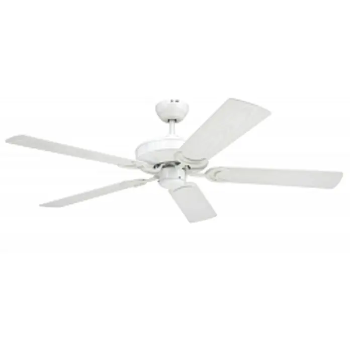Vam Deckenventilator Outdoor Ventilator Patio weiß 132 cm - Weiß, 1.320 mm, 60 W - Weißer Deckenventilator mit fünf Rotorblättern zur Luftzirkulation.