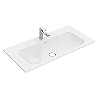 Villeroy & Boch Finion Einbauwaschbecken (100 x 50 cm, Mit schmutzabweisender Glasur, Hahnloch: Mitte, Weiß, Mit verdecktem Überlauf)