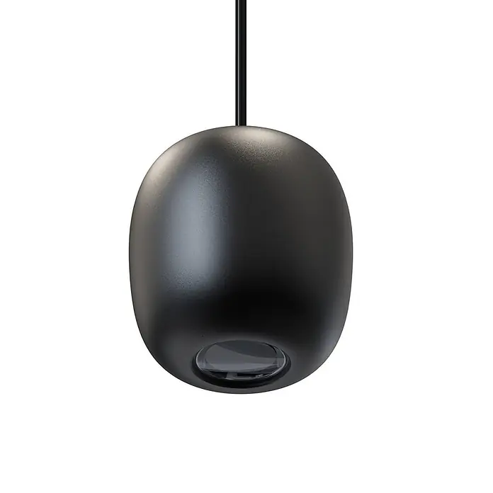 Lucande Pendelleuchte Narion - L x B x H: 40 x 40 x 150 cm, Multicolour, Schwarz matt, dunkelGrün matt, braun matt, GU10 - Mattschwarze, ovale Pendelvorrichtung mit klarer Glaslinse.