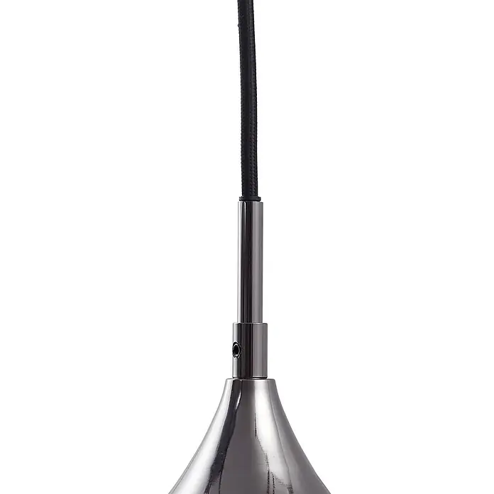 Lucande Pendelleuchte Jarven - L x B x H: 44 x 44 x 17,5 cm, alu / grau / zink, rauchgrau, Schwarz, E27 - Pendelleuchte mit schwarzem geflochtenen Kabel und gebürsteten silbernen Metallteilen.