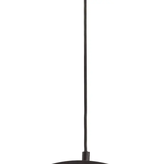 Lucande Pendelleuchte Helva - weiß / opal, weiß, Schwarz, E27 - Schwarze Pendelleuchte mit rundem Element, an einem dünnen Kabel hängend.