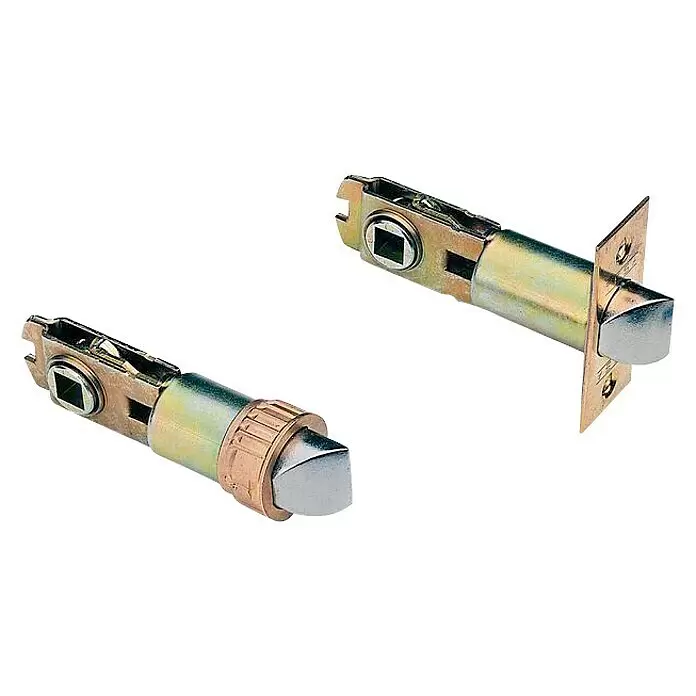 Tesa Assa Abloy Picaporte - Cuadrado - Dos picaportes metálicos, tono latón y plata, para pomos o manillas.