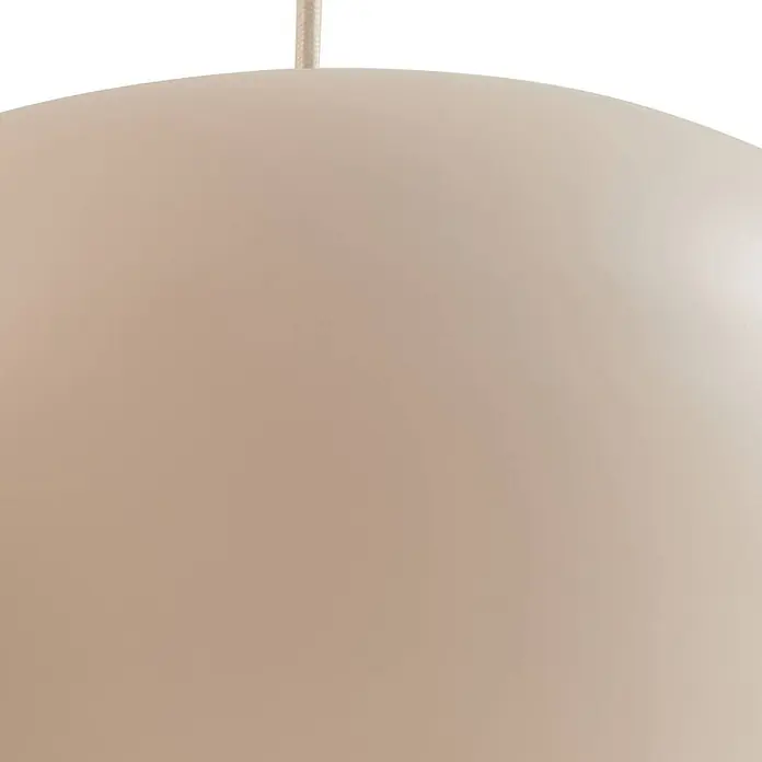 Lucande Pendelleuchte Malisa - L x B x H: 101,5 x 30 x 20 cm, creme / amber, beige, weiß, E27 - Heller, beiger, kuppelförmiger Pendelleuchtenschirm mit geflochtenem Kabel.