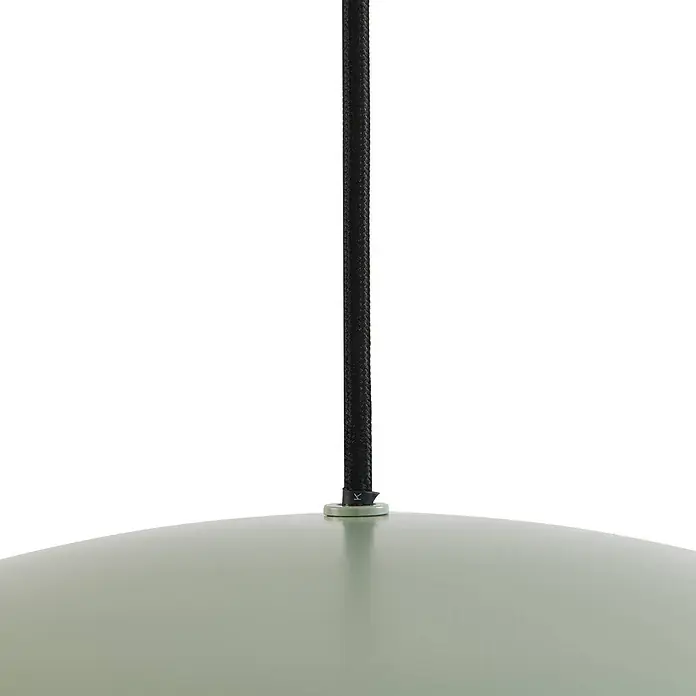 Lucande Pendelleuchte Malisa - L x B x H: 101,5 x 30 x 20 cm, grün, hellGrün, weiß, E27 - Hellgrüne Pendelleuchte mit schwarzem geflochtenem Stoffkabel.