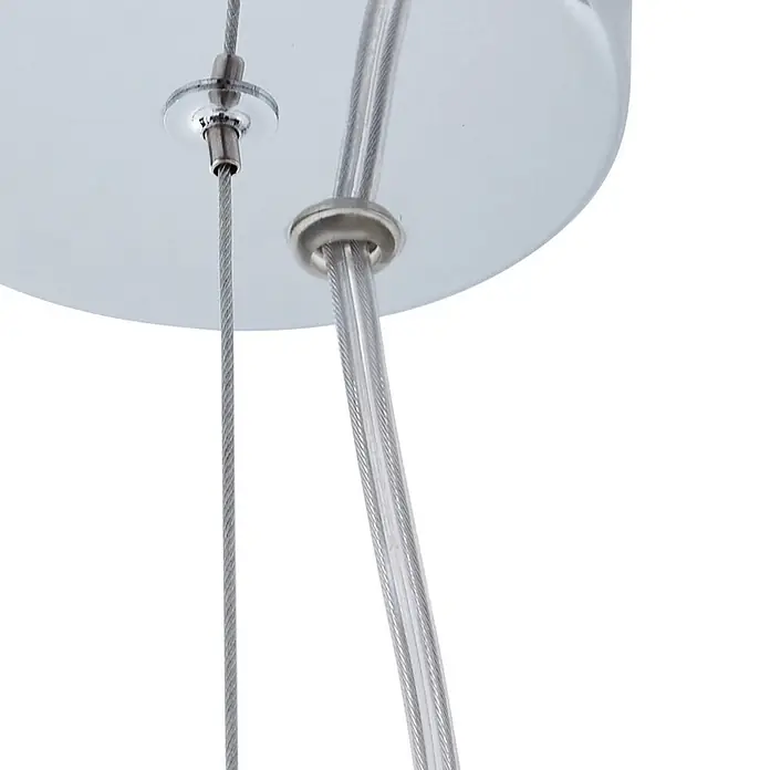 Lucande Pendelleuchte Kaelor - L x B x H: 46 x 46 x 46 cm, kupfer, satin Kupfer, G9 - Verchromte Deckenrosette mit dünnem Aufhängkabel und dickem Stromkabel.