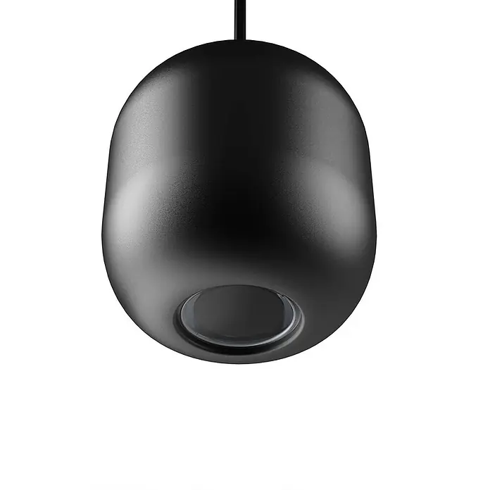 Lucande Pendelleuchte Narion - L x B x H: 102 x 12 x 16 cm, Multicolour, Schwarz matt, dunkelGrün matt, braun matt, GU10 - Mattschwarze eiförmige Pendelleuchte mit vertiefter Linse an der Unterseite.
