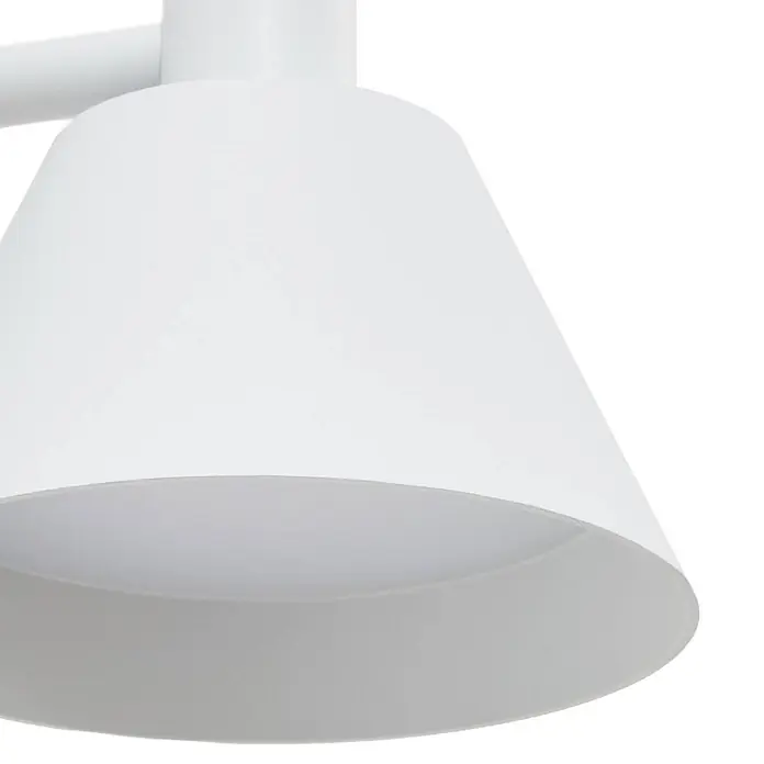 Lucande Außenwandleuchte Tabena - 20 x 16 x 17,5 cm, weiß / opal, weiß / opal, IP54 - Weißer konischer Lichtschirm mit matter Oberfläche, von unten gesehen.