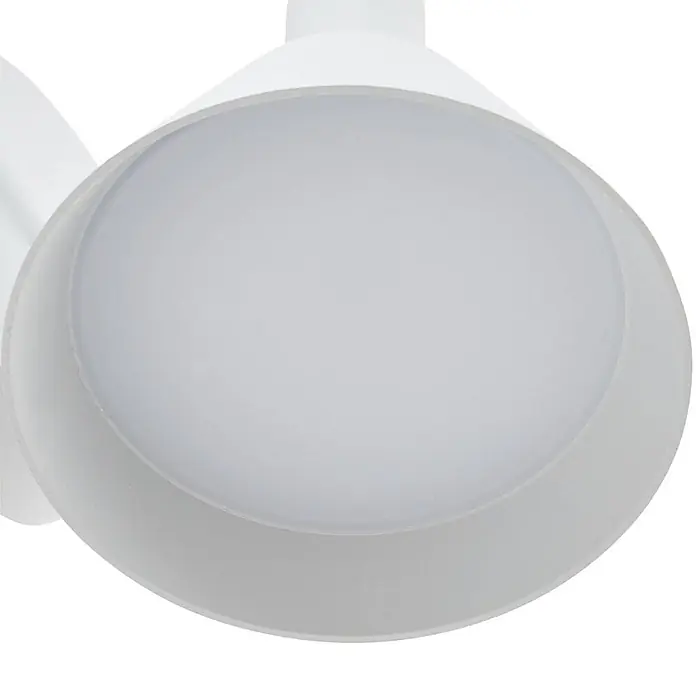 Lucande Außenwandleuchte Tabena - 20 x 16 x 17,5 cm, weiß / opal, weiß / opal, IP54 - Weißer LED-Spotkopf mit runder, diffuser Linse.