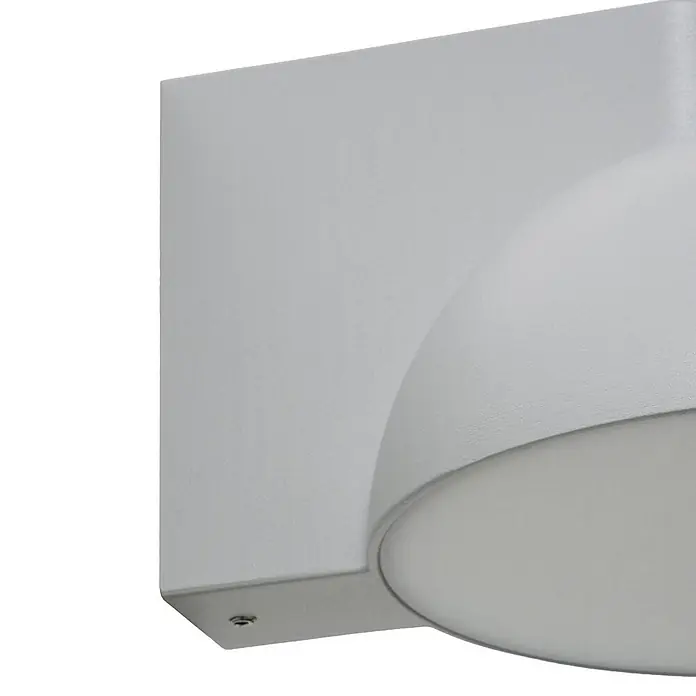 Lucande Außenwandleuchte Velira - alu / grau / zink, alu / grau / zink, IP54 - Hellgraue rechteckige Wandleuchte mit gewölbtem, mattiertem Diffusor.