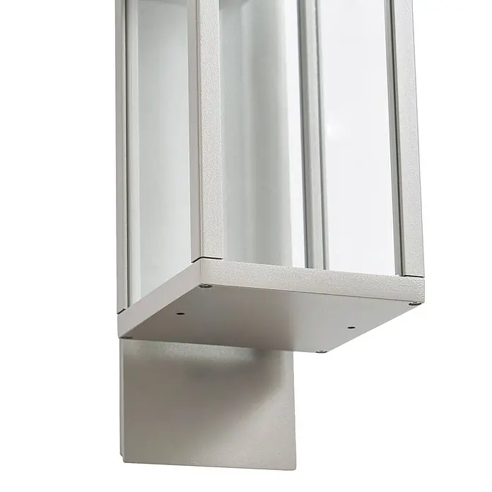 Lucande Außenwandleuchte Ferdinand - 16,5 x 12 x 38 cm, alu / grau / zink, alu / grau / zink, IP54 - Hellgraue Wandleuchte aus strukturiertem Metall mit klaren Glasscheiben.