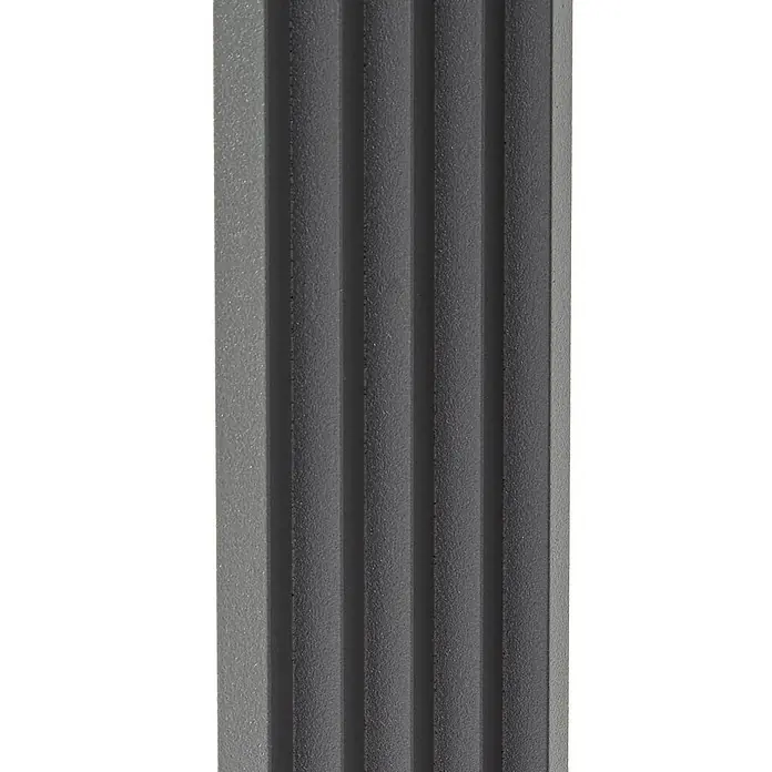 Lucande Außensockelleuchte Ashkan -  - Dunkelgraue, geriffelte Säule mit strukturierter Oberfläche.