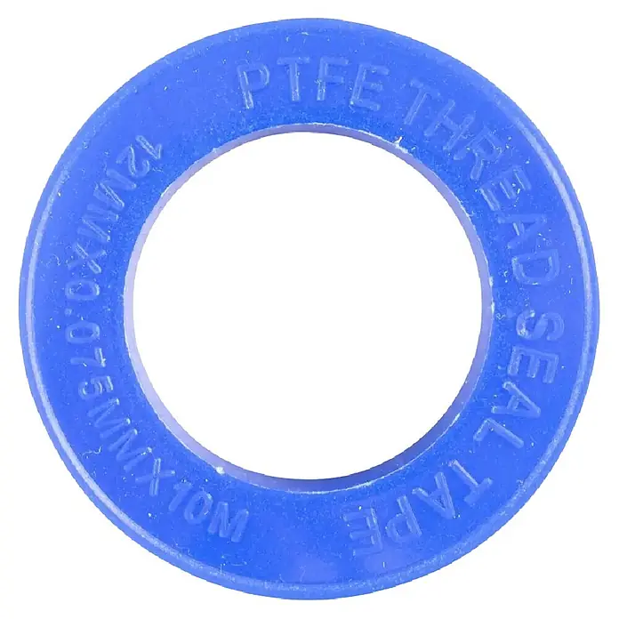 Güde Gewindedichtband PTFE - L x B: 10 m x 12 mm - Blaue Kunststoffspule für PTFE-Gewindedichtband, beschriftet 12mm x 0.075mm x 10m.