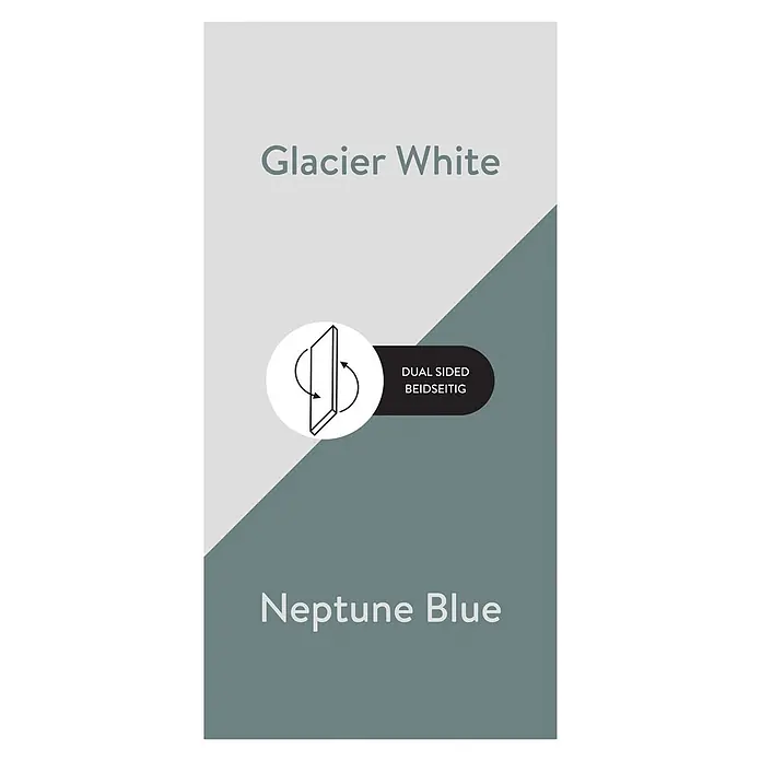 Wetwall Wandpaneel Alloy - 60 x 244 cm, Glacier White / Neptune Blue - Wendbare Platte in Gletscherweiß und Neptunblau.