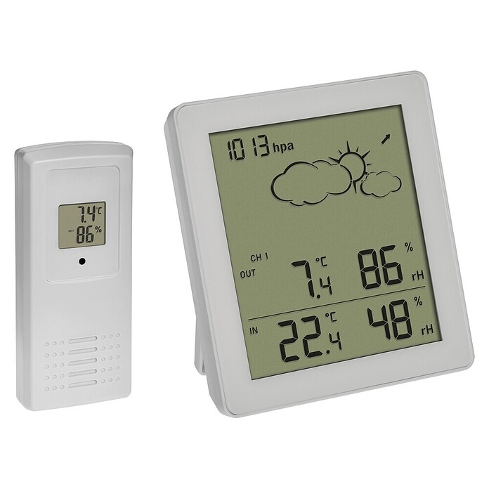 TFA Dostmann Wetterstation Clear (Digital, Weiß, 94 x 20 x 105 mm) | BAUHAUS